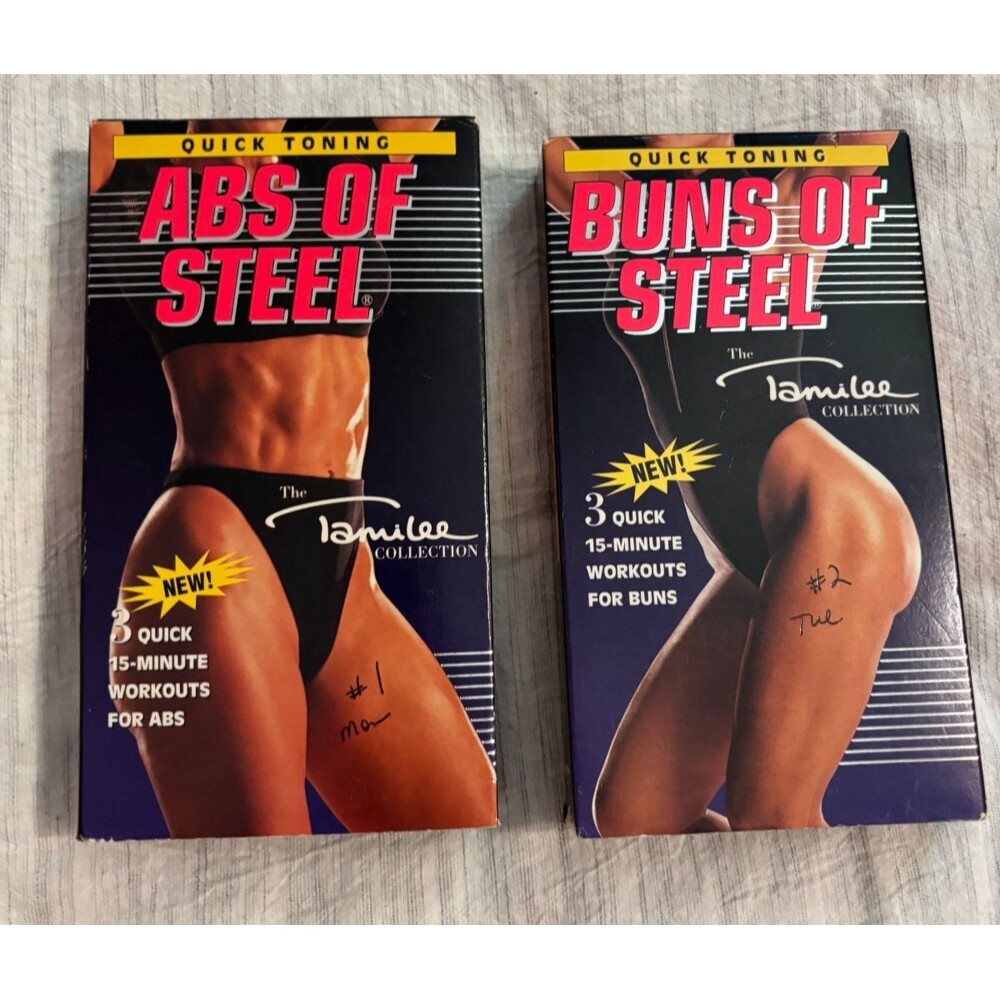 Lot of 2 Tamilee Webb Workout VHS Tapes Abs of Steel & Buns of Steel